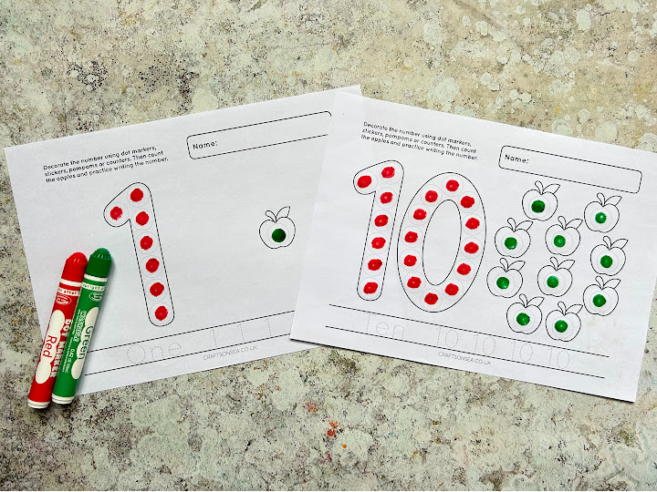 number 1 and 10 dot marker printables