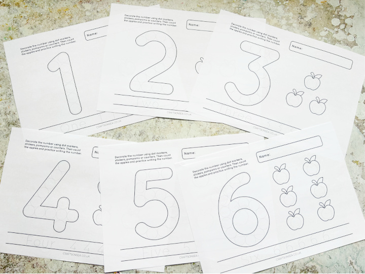 printed numbers dot marker worksheets