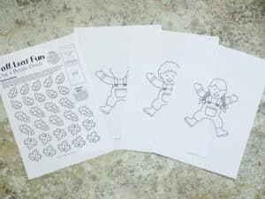 four page fall leaf craft printed onto white paper