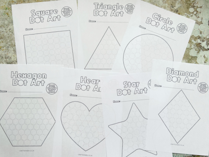 printed shapes dot marker worksheets