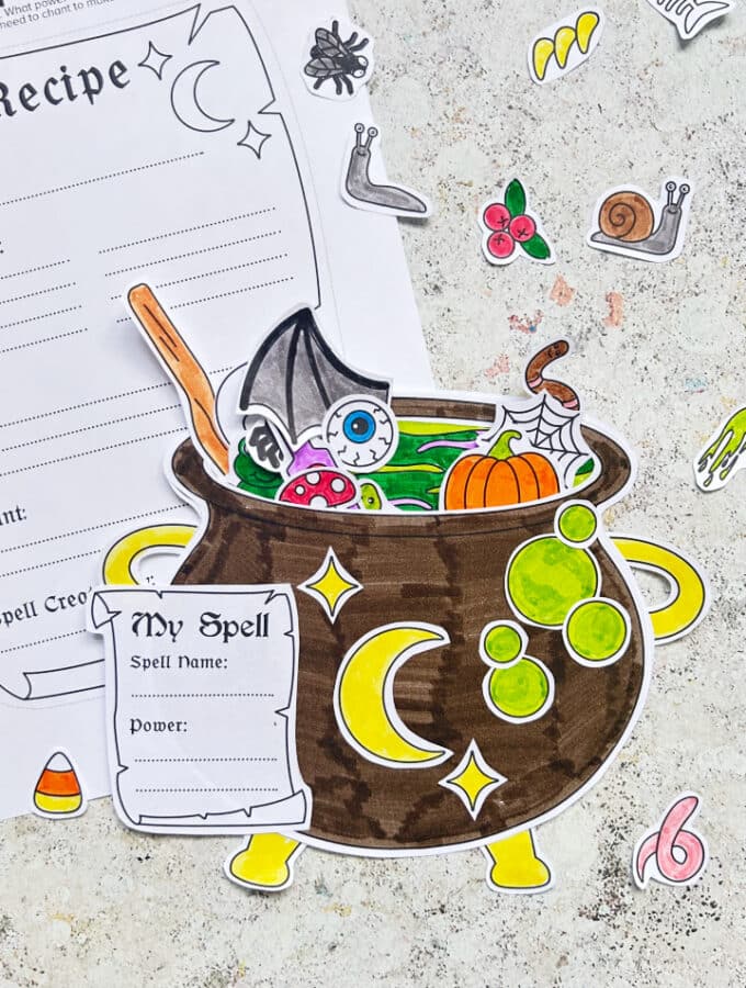 build a cauldron craft with printable spell ingredients