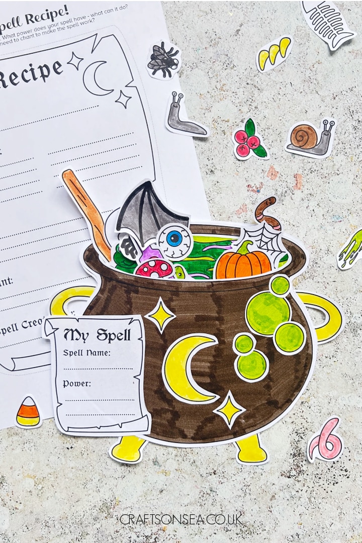 build a cauldron craft with printable spell ingredients 