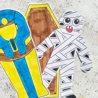 build a halloween mummy craft escaping from a paper coffin