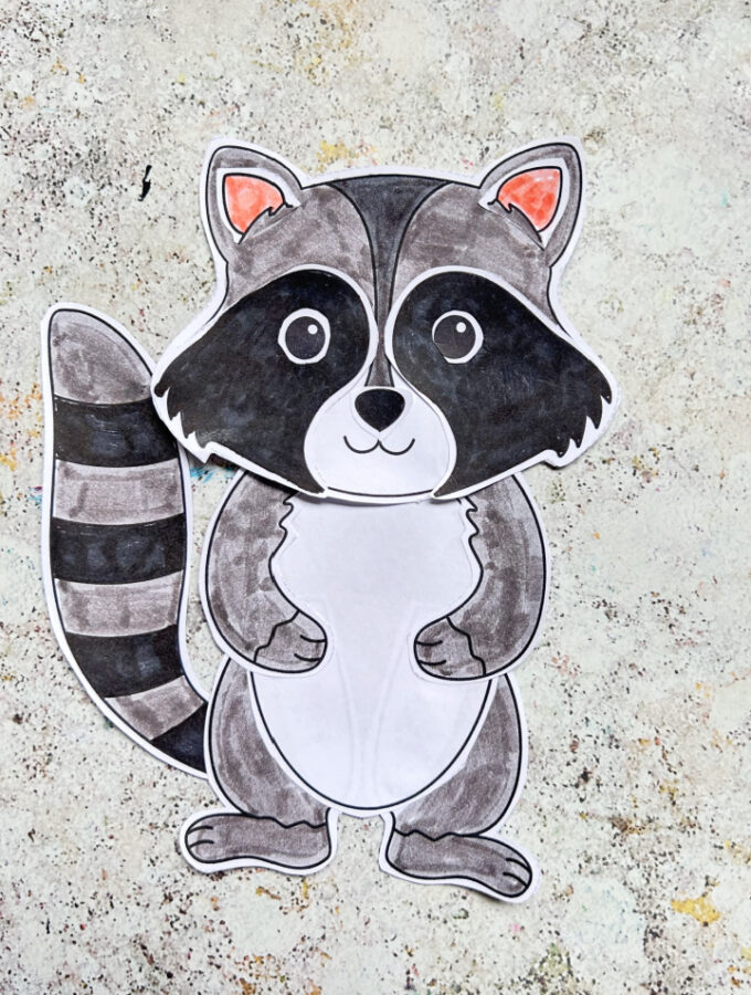 build a raccoon craft printable for kids