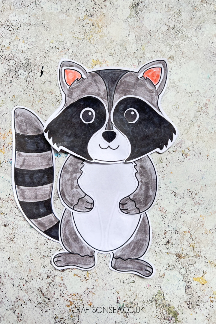 build a raccoon craft printable for kids