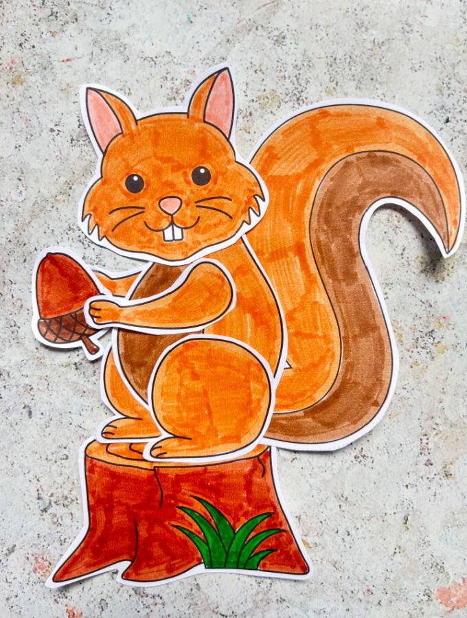build a squirrel craft with free printable template