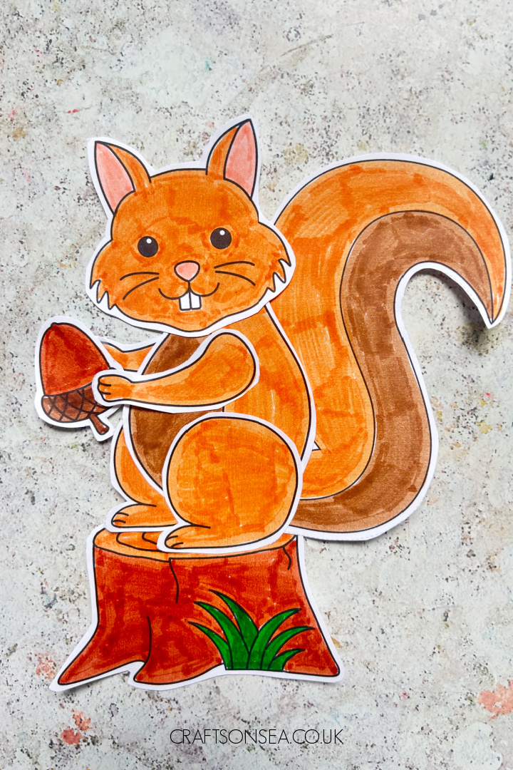 build a squirrel craft with free printable template