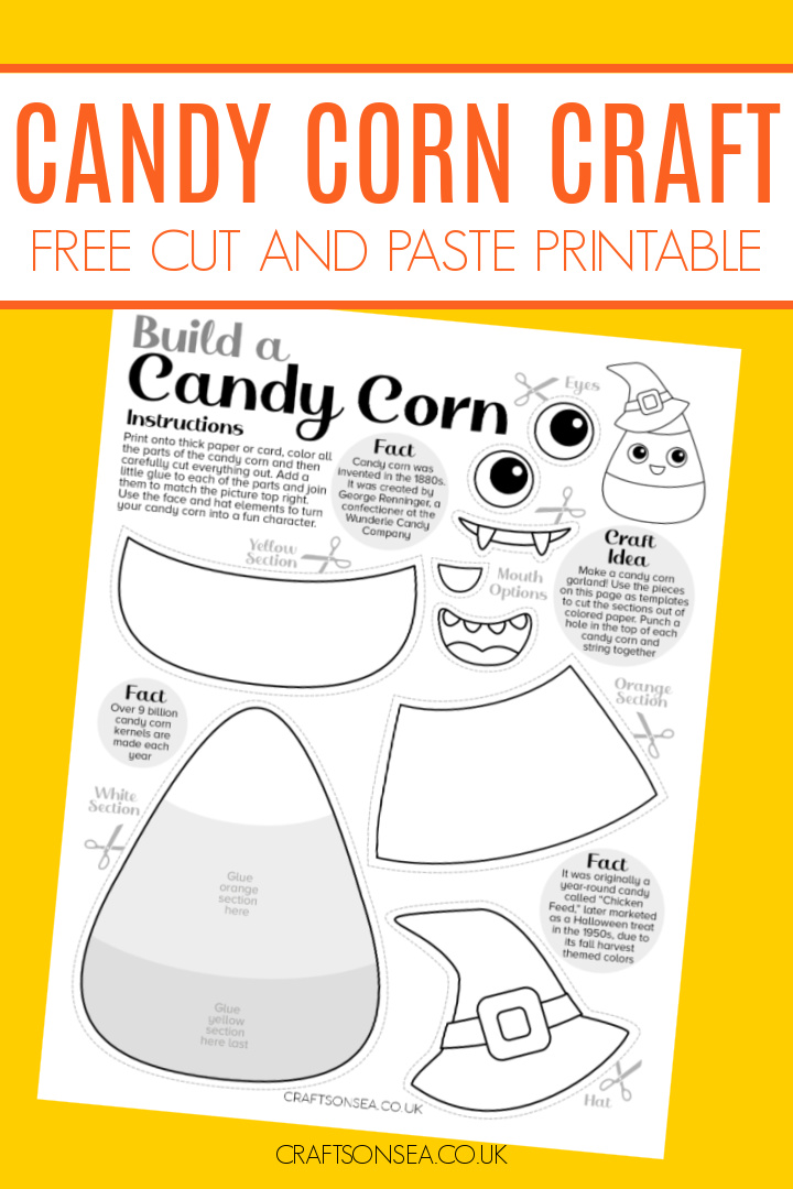 candy corn cut and paste craft printable