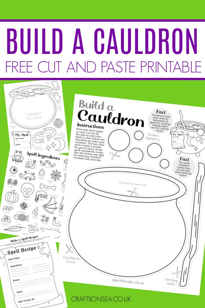 cut and paste cauldron craft printable for kids