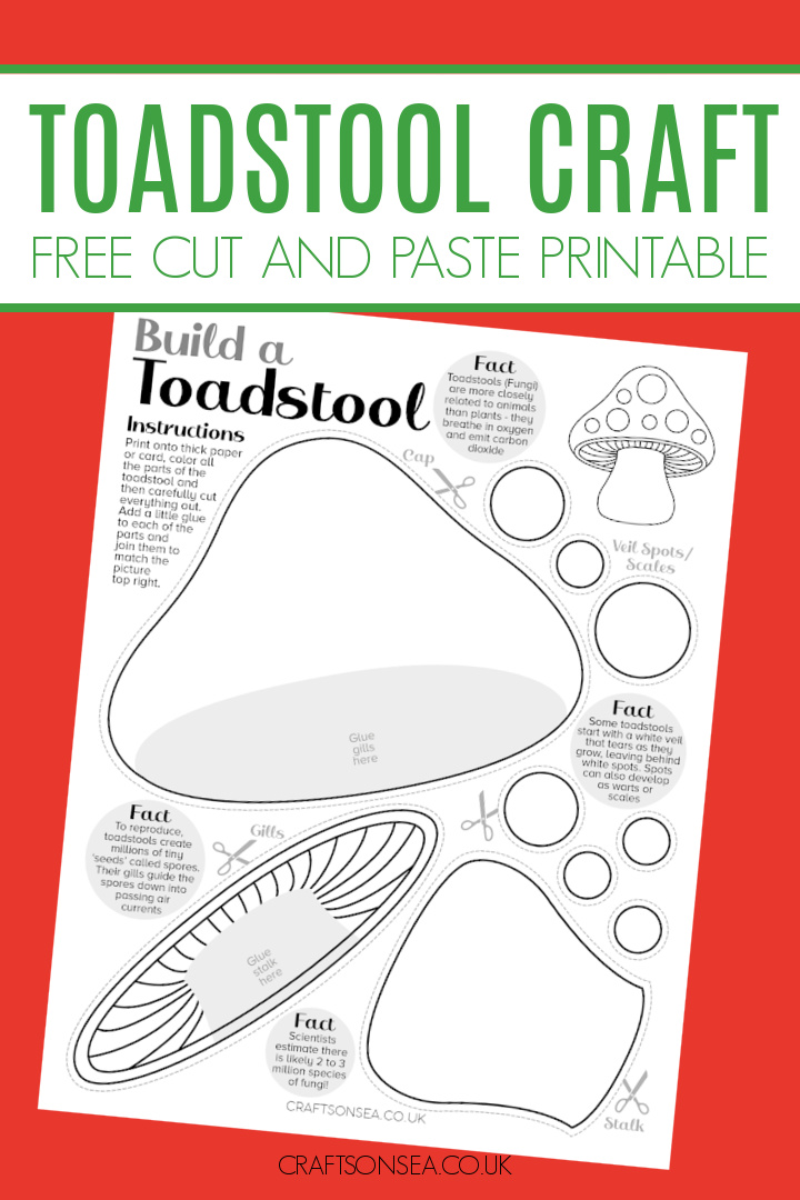 printable cut and paste toadstool craft for kids