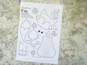 build a fox craft printed onto white paper