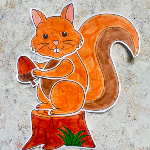 free printable cut and paste squirrel craft for kids