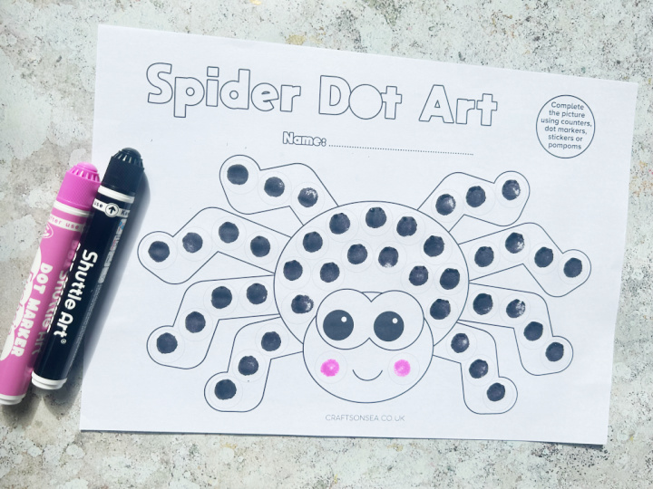 halloween spider dot marker printable