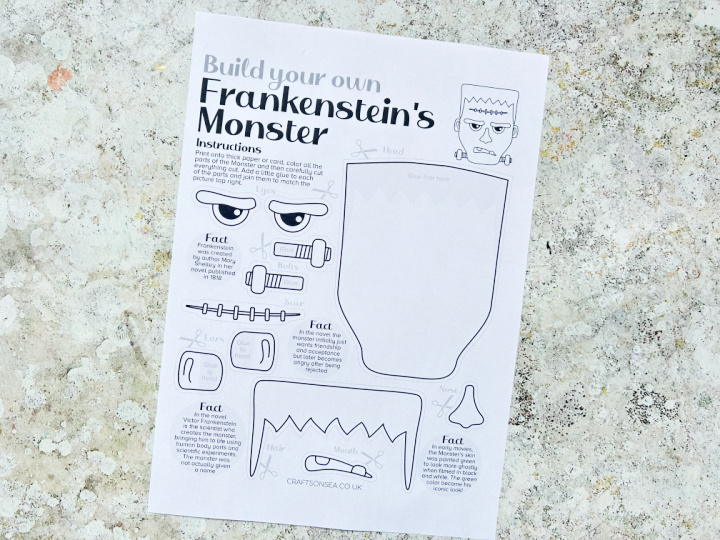 Frankenstein craft template