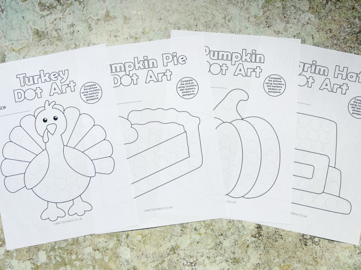 Printable thanksgiving dot marker worksheets for preschool and kindergarten